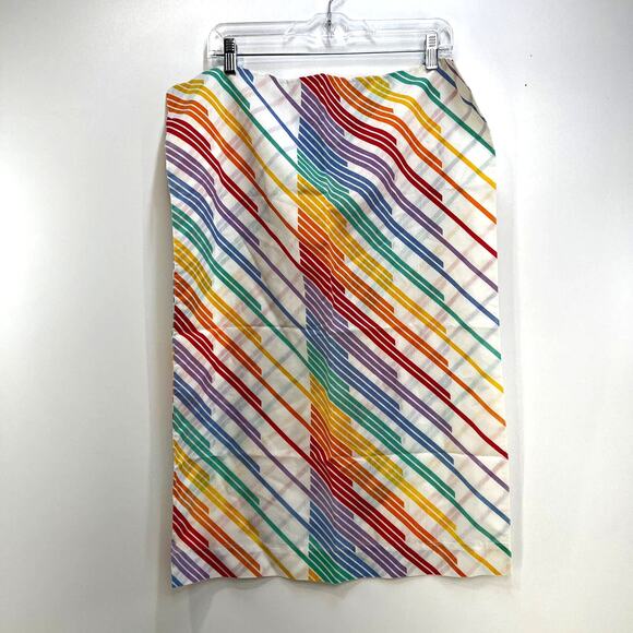 Vintage Rainbow Stripe Flat Bedsheet & Pillowcase Full Size Textile Supply - Picture 7 of 8
